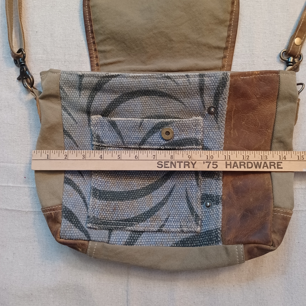 Myra Bag Patchwork Canvas And Leather Shoulder Bag - image 7